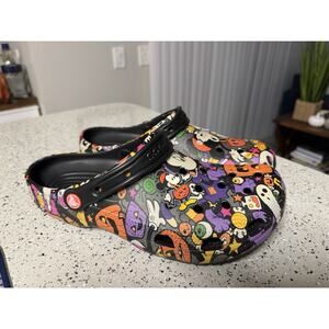 New Disney Parks 2022 Halloween Mickey Minnie Crocs Size M9/W11 W/ Mickey Jibbit